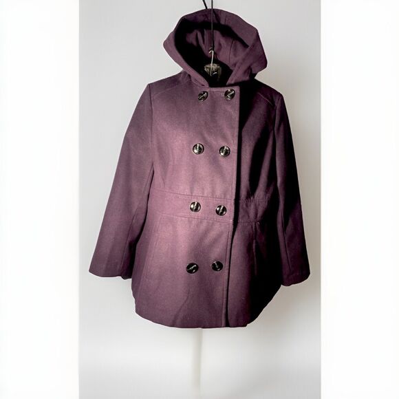 Marvin Richards Women's Coat Jacket Purple Double Breasted Button Front Liner 2X - Picture 1 of 8